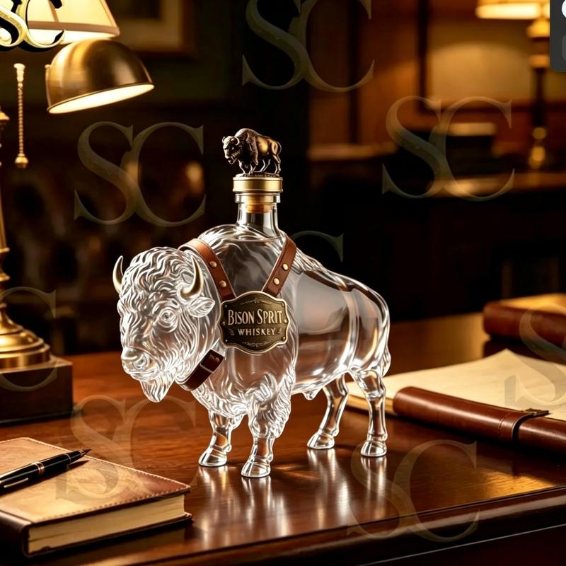 Χειροποίητη Γυάλινη Φιάλη Μπίσον για Whisky 350ML