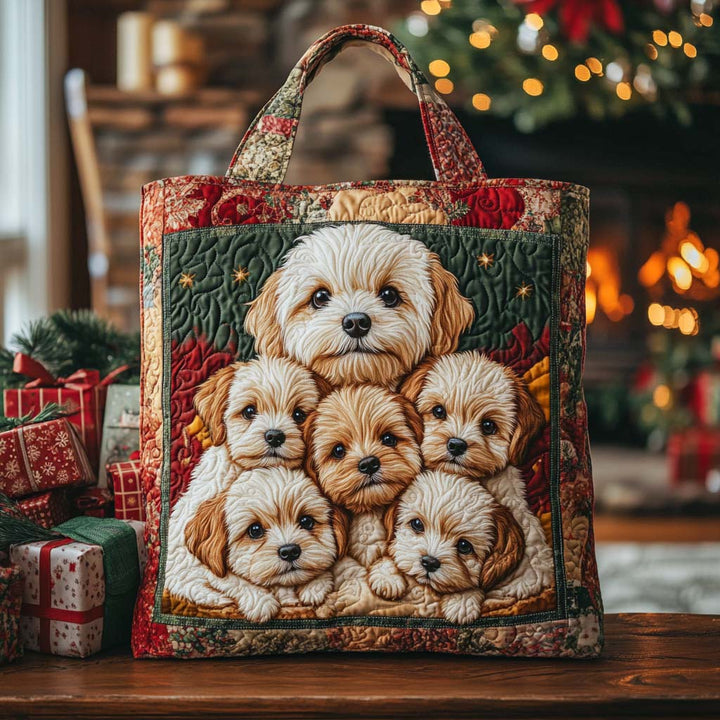 Γιορτινή Τσάντα Tote με Σχέδιο Shih Tzu