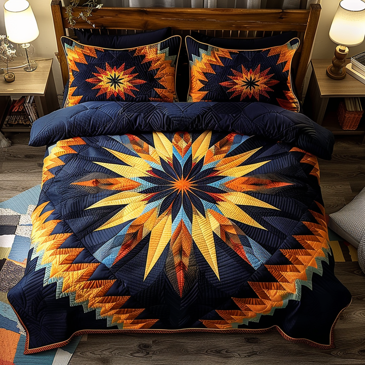 Σετ Κλινοσκεπασμάτων 3 Τεμαχίων με Σχέδιο Native Starburst