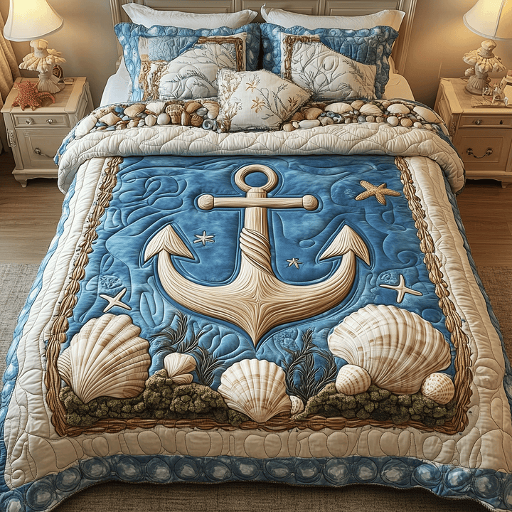 Σετ Κλινοσκεπασμάτων 3 Τεμαχίων με Θέμα Ocean Voyage