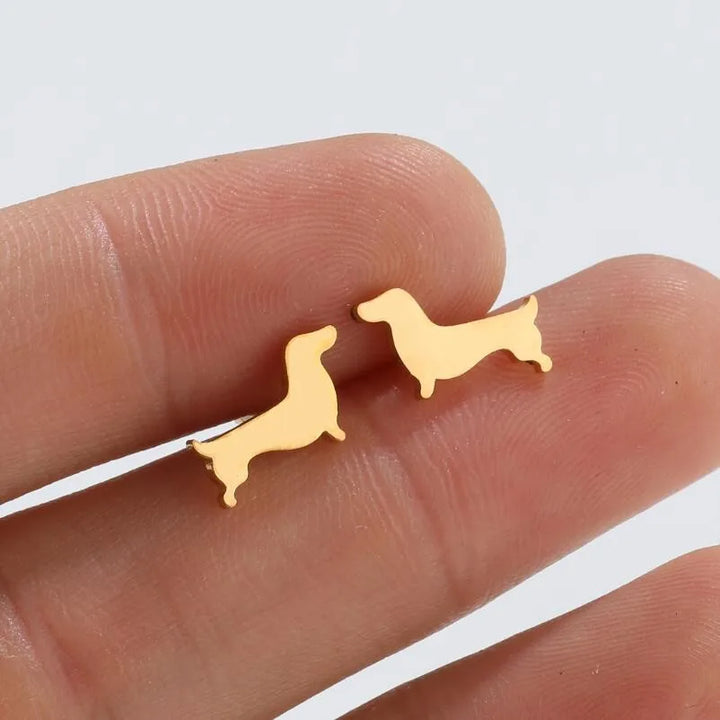 Σκουλαρίκια Dachshund – Μινιμαλιστικά Μεταλλικά Σκουλαρίκια για Φίλους των Σκύλων