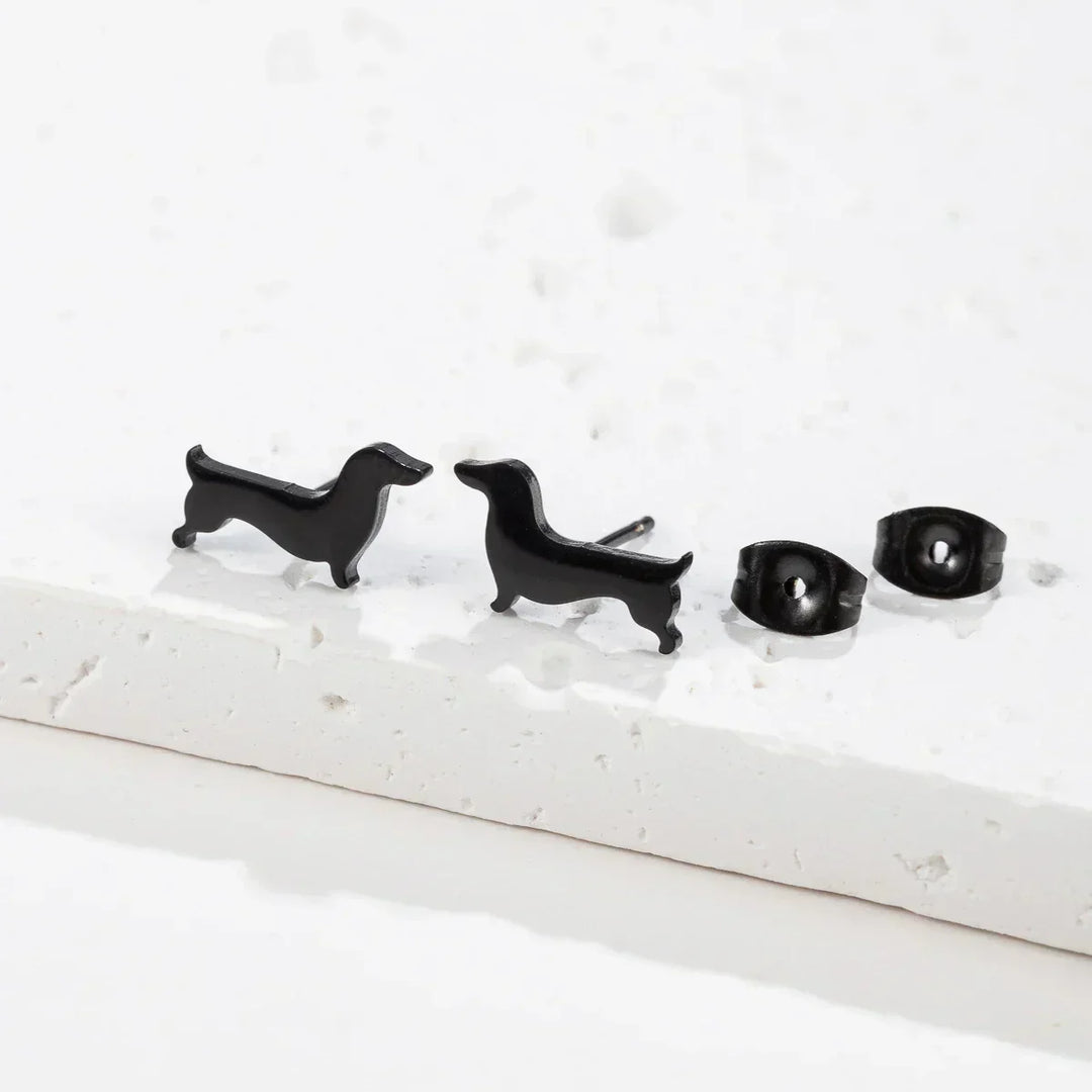 Σκουλαρίκια Dachshund – Μινιμαλιστικά Μεταλλικά Σκουλαρίκια για Φίλους των Σκύλων